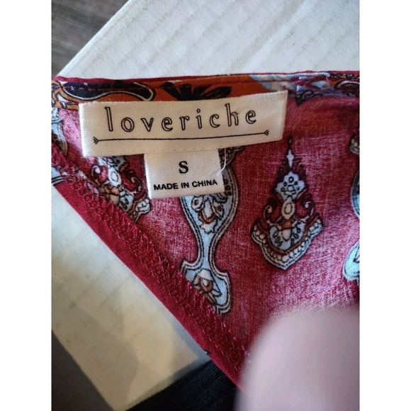 Loveriche Shift Dress Small Maroon Open back flowy Bell Sleeve Lined Lightweight - Picture 6 of 7